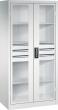 Schwerlastschrank, mit Flügeltüren und Schubladenblock mittig, RAL 7035/7035 Produktbild img1 S