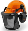 Forstschutzkombination HDPE orange mit Gehörschutz und Nylonvisier Produktbild img1 S